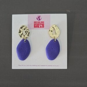 Gold and Purple Statement Earrings